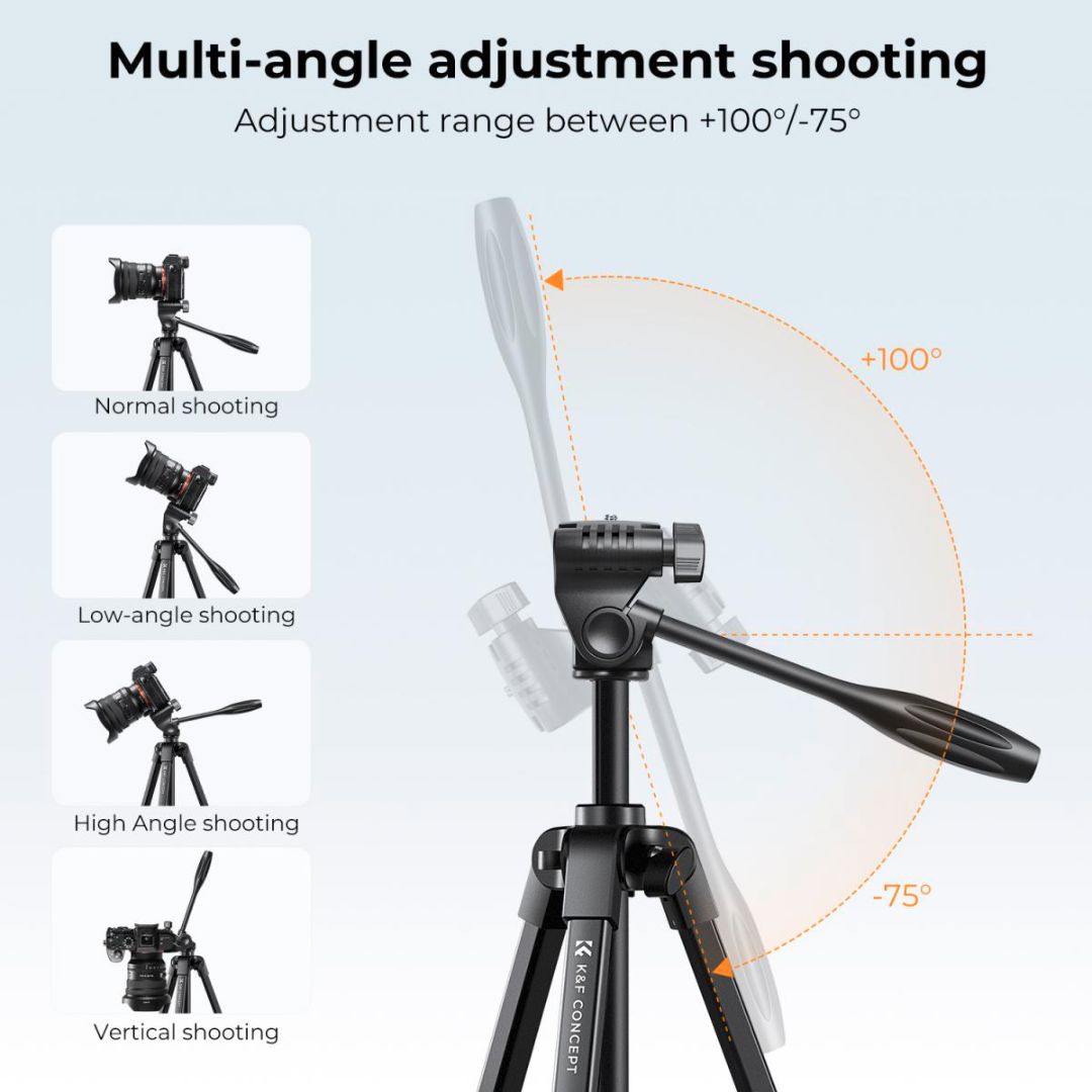 K&F Concept Aluminum Travel Tripod sa Bluetooth daljinskim KF09.125 - 3